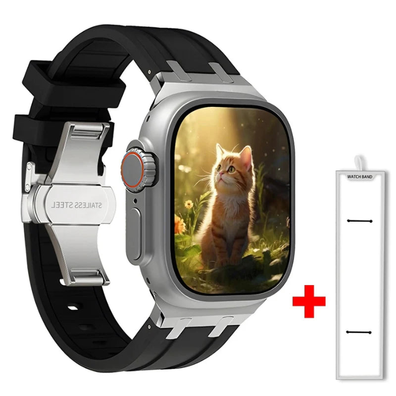 Titanium Silicone Apple Watch Band